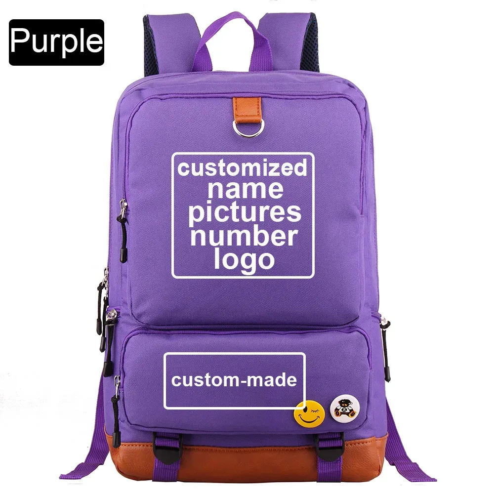 sac à dos personnalisé en toile pour homme, femme, adolescent, avec impression diy de votre photo ou logo, idéal pour l'école