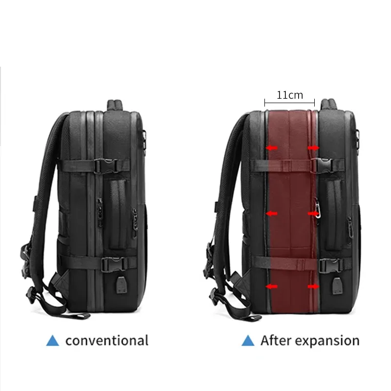 sac à dos de voyage pour homme, extensible, pour ordinateur portable, avec compression sous vide, pour la randonnée, avec chargement usb, grande capacité, pour pompes