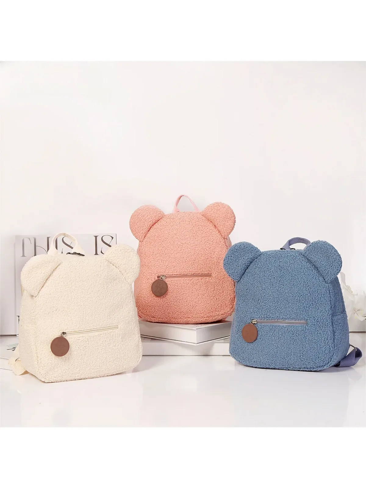 sac à dos ours en peluche pour femmes, sac de voyage doux, sac à dos mignon de dessin animé, sac cadeau pour enfants, sac à dos de loisirs à la mode avec oreilles d'ours