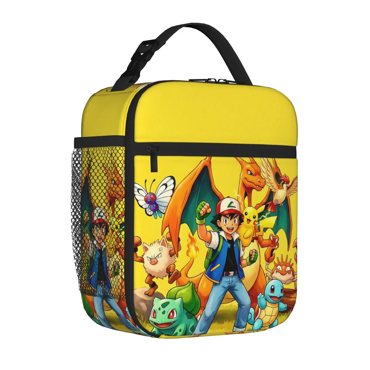 Sac de rangement pour équipe avec fermeture éclair, 1 pièce, boîte à lunch scolaire Pokemon, réutilisable pour sac à nourriture