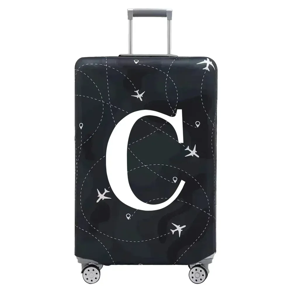 housse de protection pour bagages en tissu extensible, housse anti-poussière, anti-rayures, adaptée aux valises de 18 à 32 pouces, accessoires de voyage avec lettres blanches