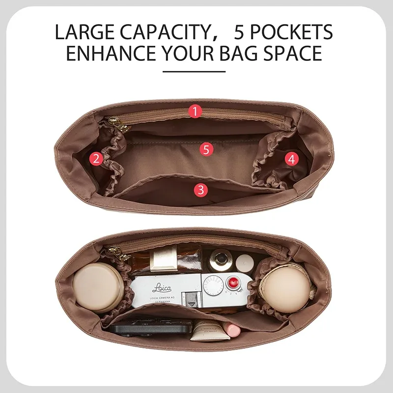 organisateur de sac à main en nylon sur mesure pour brooklyn 28, léger, imperméable, avec poche zippée