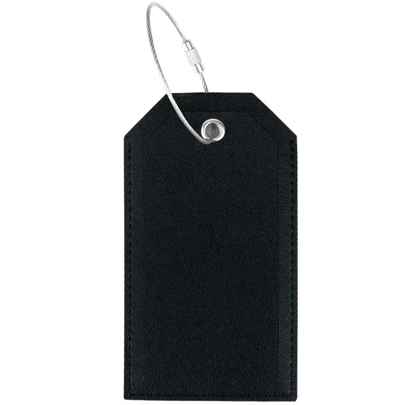 étiquettes de bagage en cuir pu pour hommes et femmes, document solide, valise, accessoires de voyage, nom, adresse d'identification, mode, 1 pièce