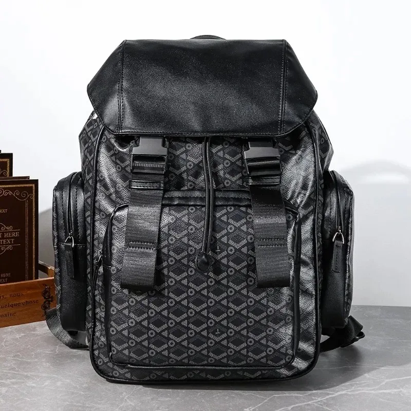 sac à dos rétro de luxe pour hommes, sac à dos à rabat à fermoir, grande capacité, sacs pour ordinateur portable, plusieurs poches, sacs à dos de voyage
