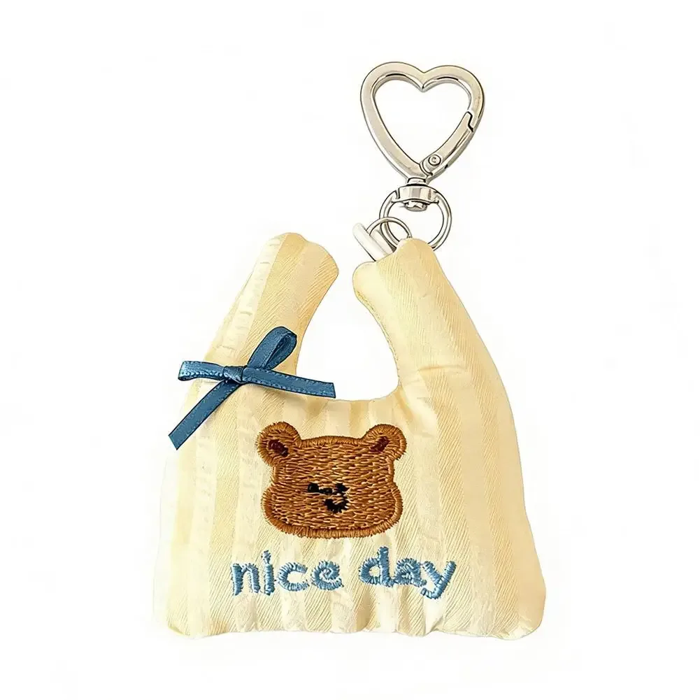 pendentif mignon pour sac de shopping, breloque cœur, porte-clés, pendentif en tissu brodé pour sac fourre-tout, décoration de sac à dos pour filles