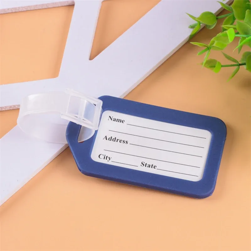 étiquettes de bagage en plastique, étiquette de valise, étiquettes de sac, nom, adresse, étiquette d'identification, accessoires de voyage, 20 pièces