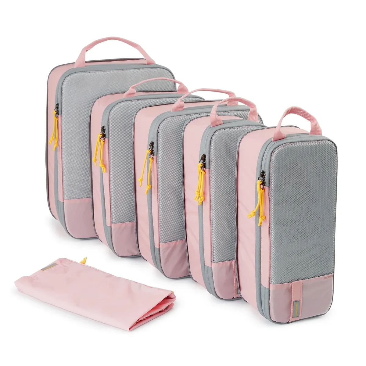 bagsmart-cubes d'emballage de compression pour voyage, sacs à bagages légers et durables, essentiels de voyage, ensemble de 6, 4/2