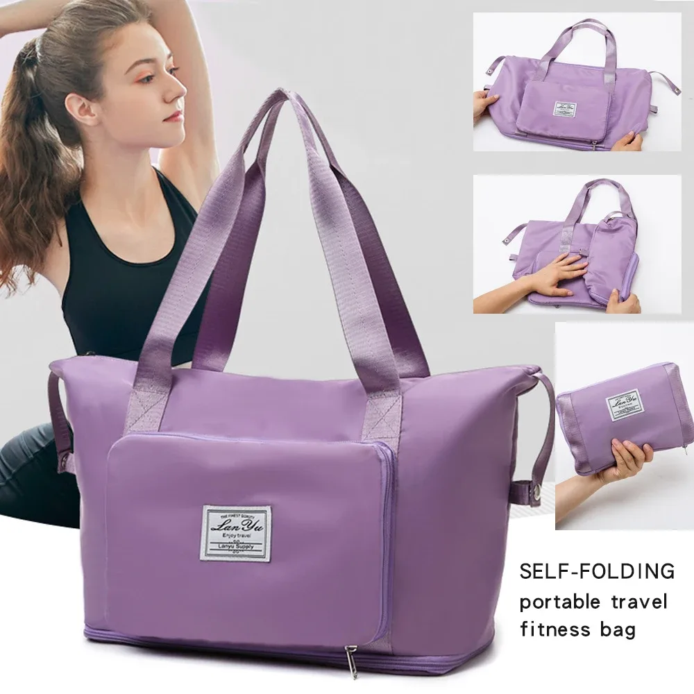 sac de voyage de grande capacité, sac de voyage pliable et extensible, séparation sèche et humide, sac de voyage portable pour la nuit