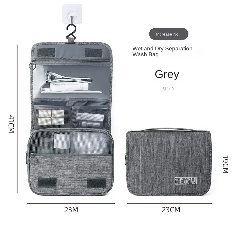 nouveau sac de toilette pliable organisateur sac de rangement suspendu salle de bain trousse de maquillage étui voyage séparation sèche et humide sac cosmétique