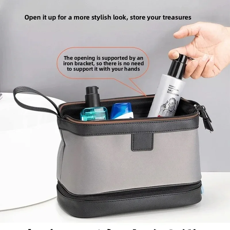 sac de voyage étanche pour la toilette, sac de rangement de qualité supérieure, trousse de toilette portable grande capacité avec séparation sec/humide, cadeau d'affaires pour homme