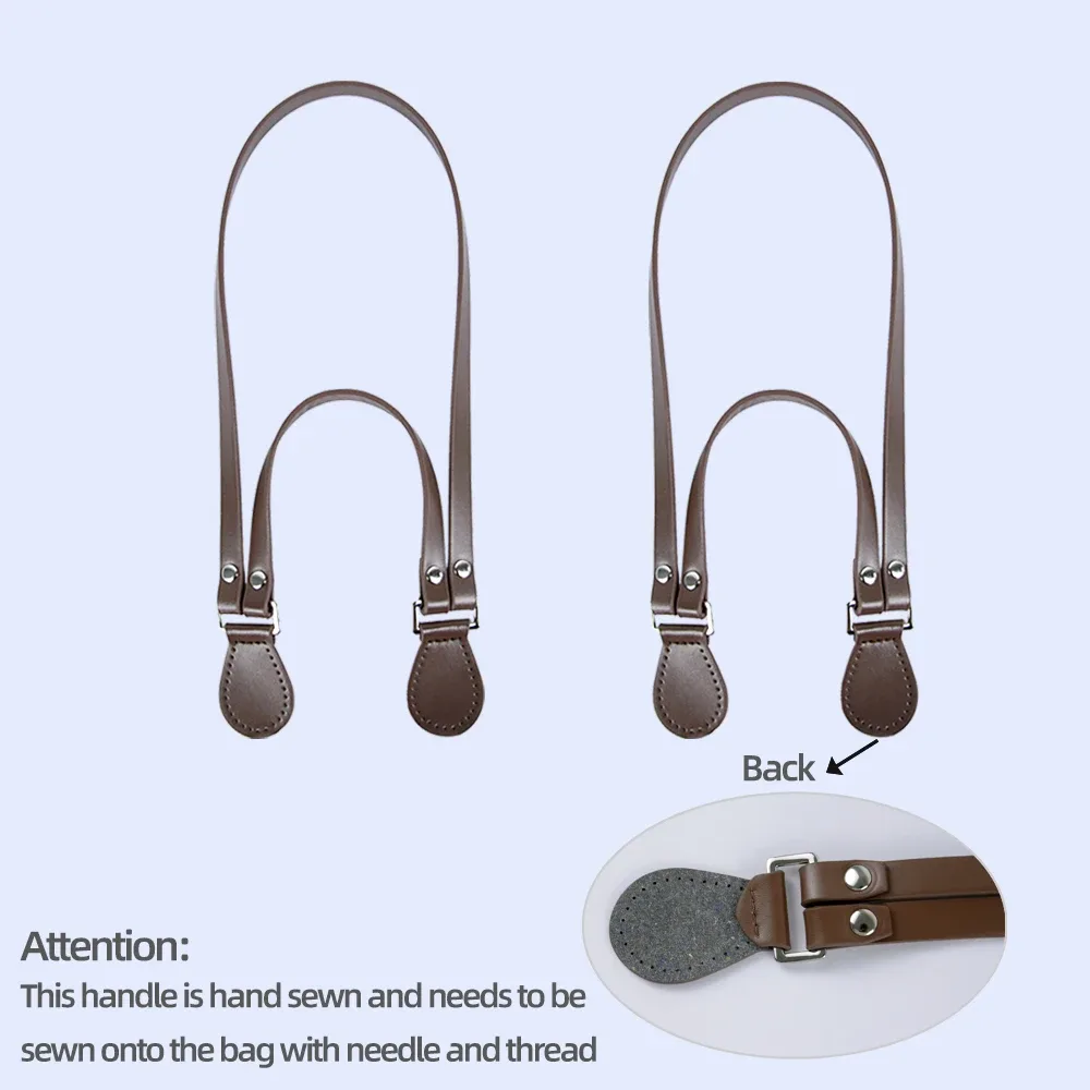 1 paire de sangles de sac en cuir cousues à la main, multifonctionnelles, poignées de remplacement pour sacs portés à l'épaule, accessoires