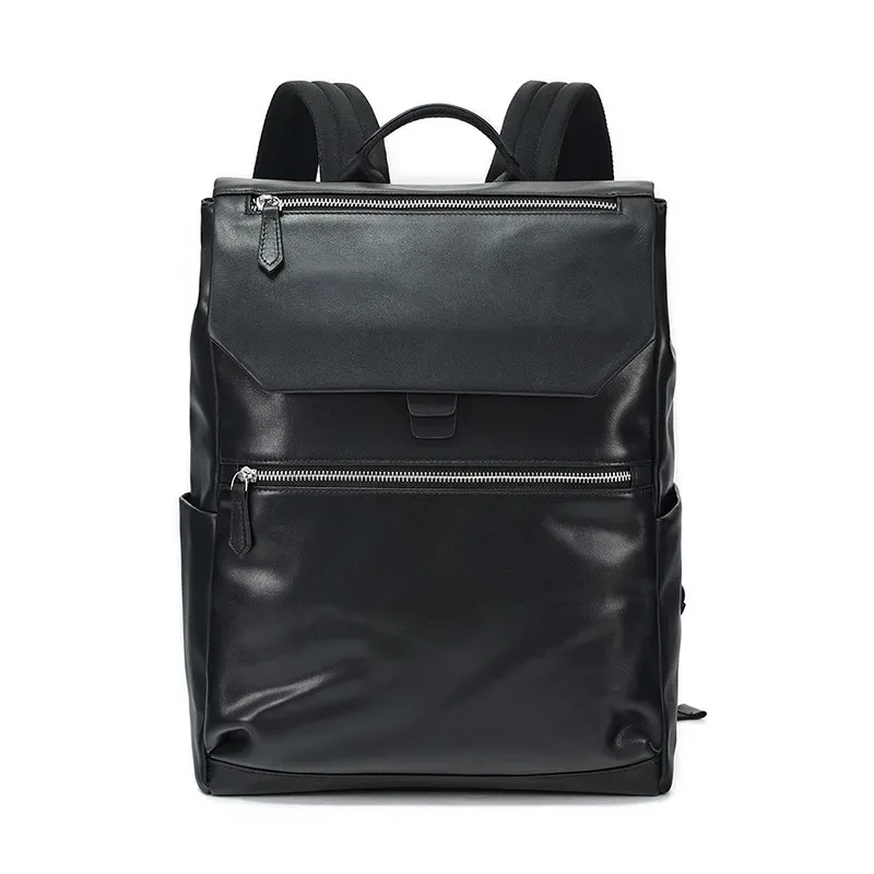 sac à dos en cuir véritable pour hommes, sac de voyage imperméable de grande capacité, pour les déplacements professionnels, le travail quotidien en plein air