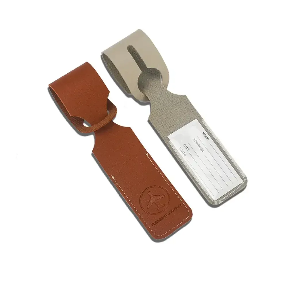 étiquette de bagage en cuir pu, identifiant de valise de bagage créatif, support d'identification, étiquettes d'embarquement, étiquette portable, accessoires de voyage
