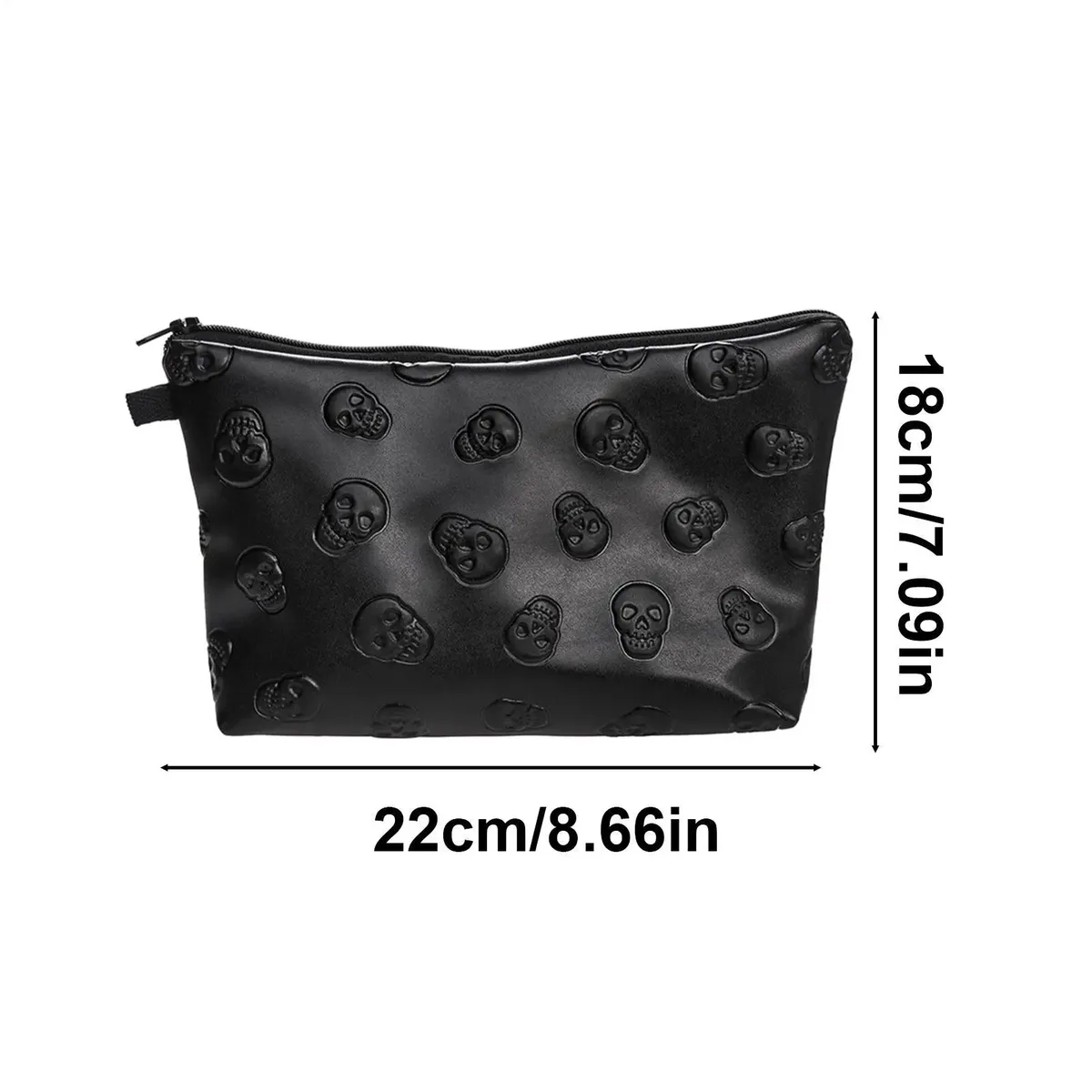 sac à cosmétiques en cuir pu imperméable, 1 pièce, sac de rangement pour maquillage, organisateur de voyage pour cosmétiques, trousse de toilette, noir