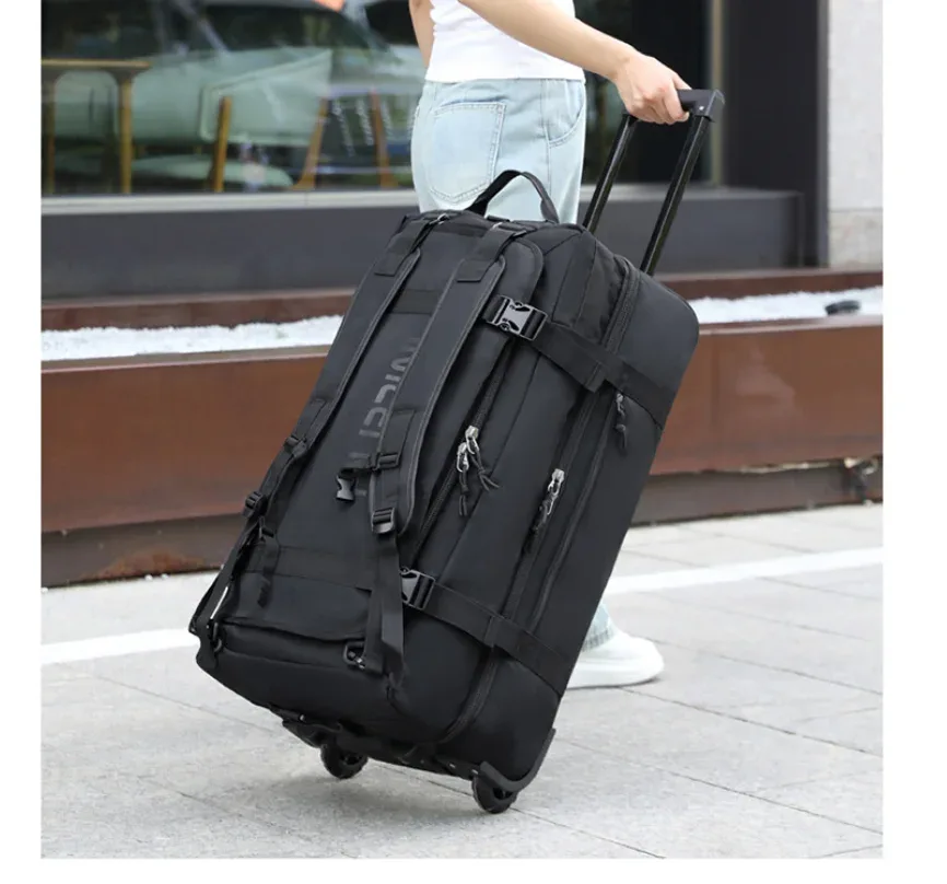sac à roulettes pliable pour hommes, sac à dos de voyage grande capacité, organisateur de coffre, sac à roulettes portable, sac de cabine pour hommes et femmes