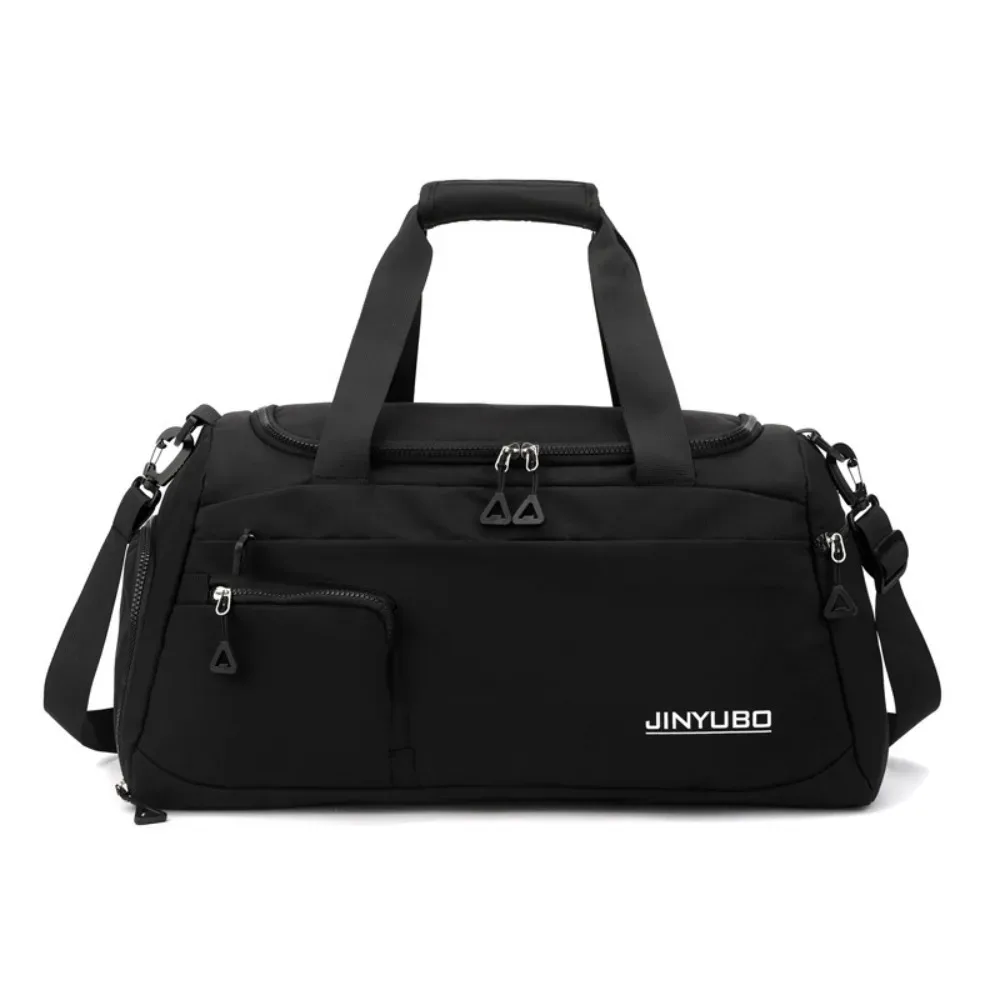 sac de voyage oxford à fermeture éclair, sac de voyage pliable en nylon robuste, sac de sport multicouche de couleur unie, sac à main de grande capacité pour le fitness