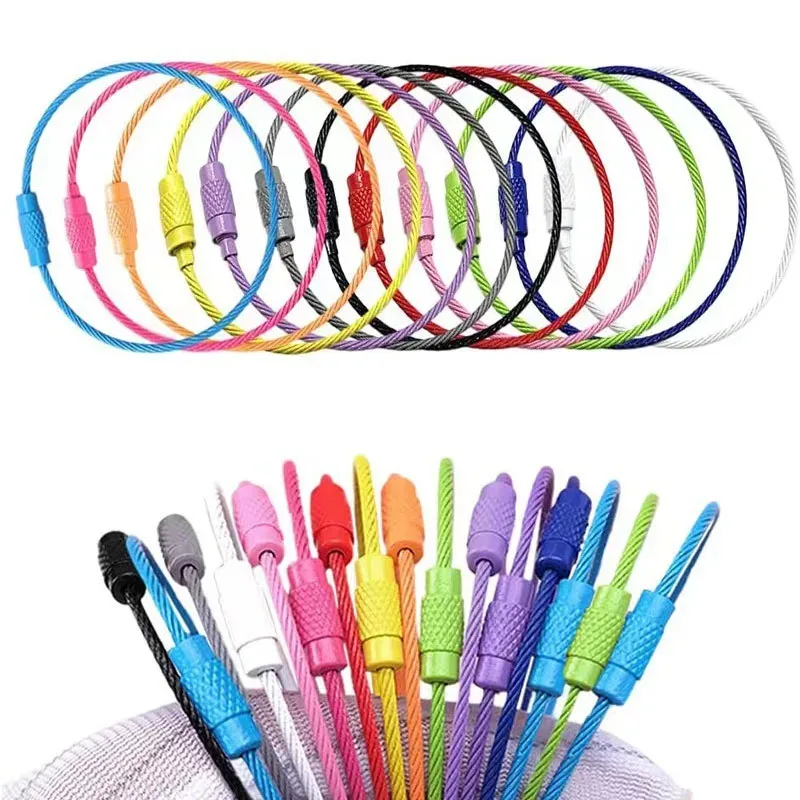 Clip pour étiquette de bagage en fil d'acier inoxydable coloré, facile à installer, parfait pour les voyages et l'usage quotidien, GSS01, 10/20 pièces, nouveau
