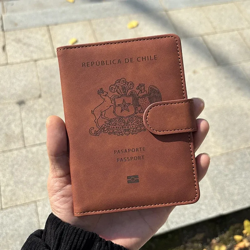porte-passeport de la république du chili pour hommes et femmes, portefeuille de voyage, porte-cartes, mode