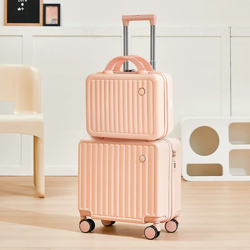 【acheter 18 pouces prendre 1 14 pouces】cod valise légère bagage à main sac de voyage 360 ° bagage à roulettes universel