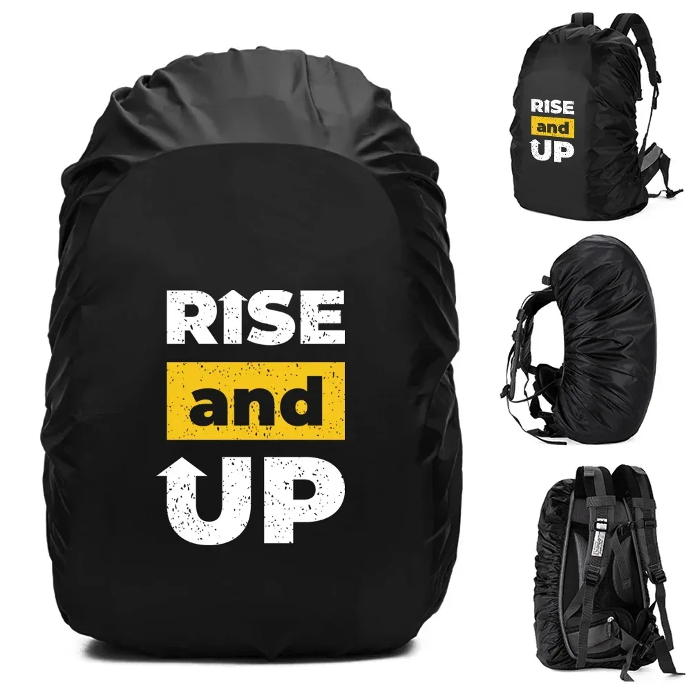 housse de pluie pour sac à dos, 20-70l, pour camping en plein air, randonnée, alpinisme, anti-poussière, imperméable, motif de phrase