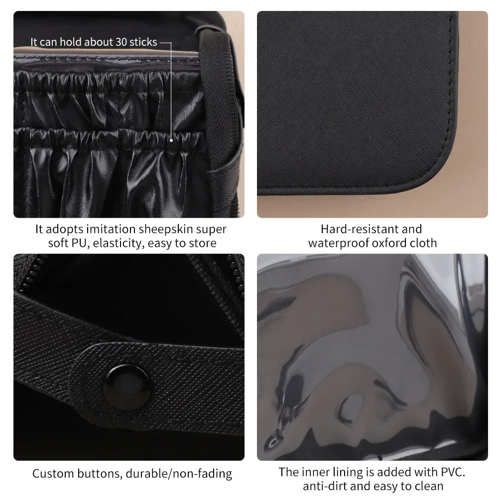 sac de rangement pour pinceaux de maquillage pliant, sac cosmétique debout de voyage professionnel, sac d'artiste uniquement, 30 pièces, 40 pièces