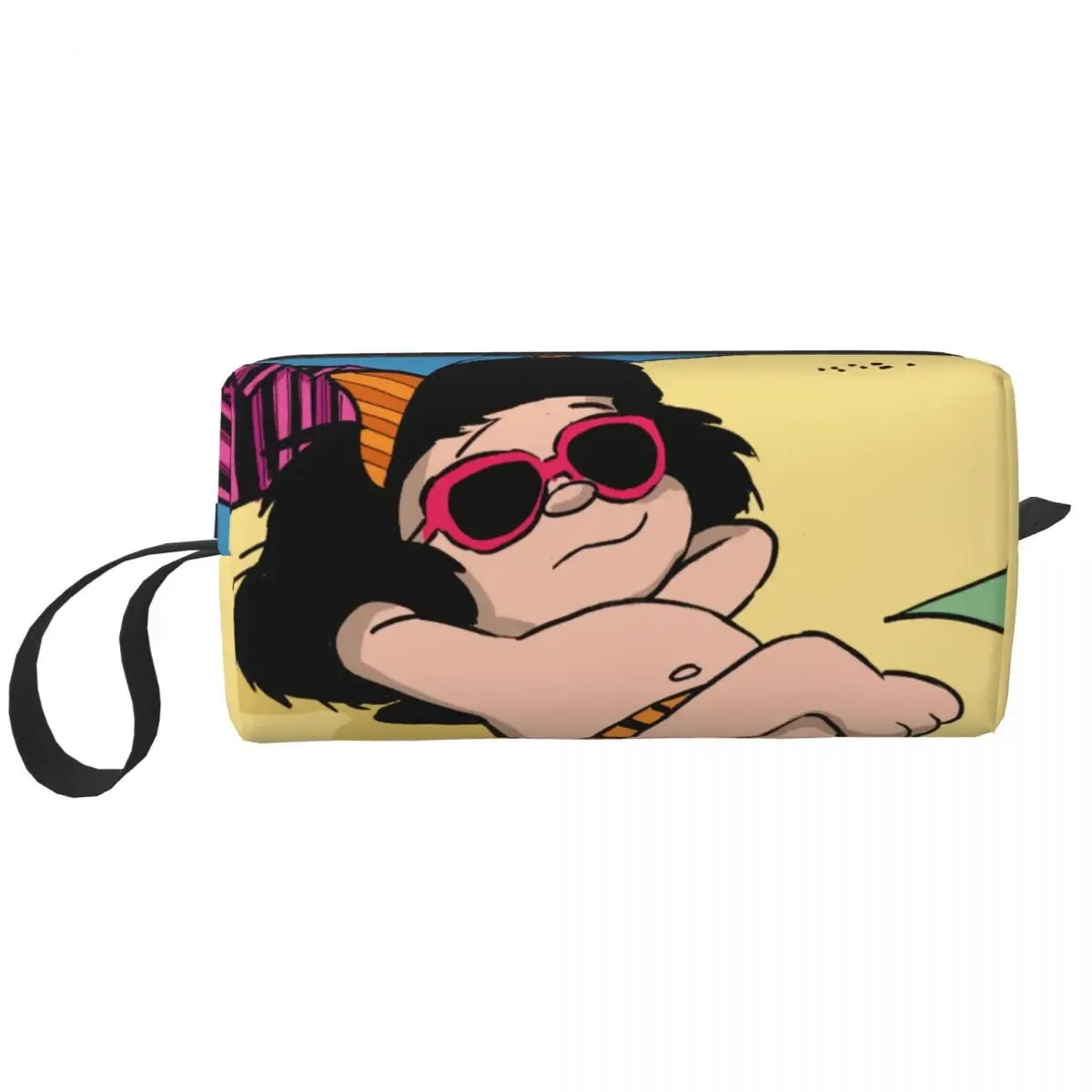 sac de maquillage personnalisé mafalda ballon coeur femmes voyage organisateur cosmétique mode quino manga dessin animé stockage trousses de toilette