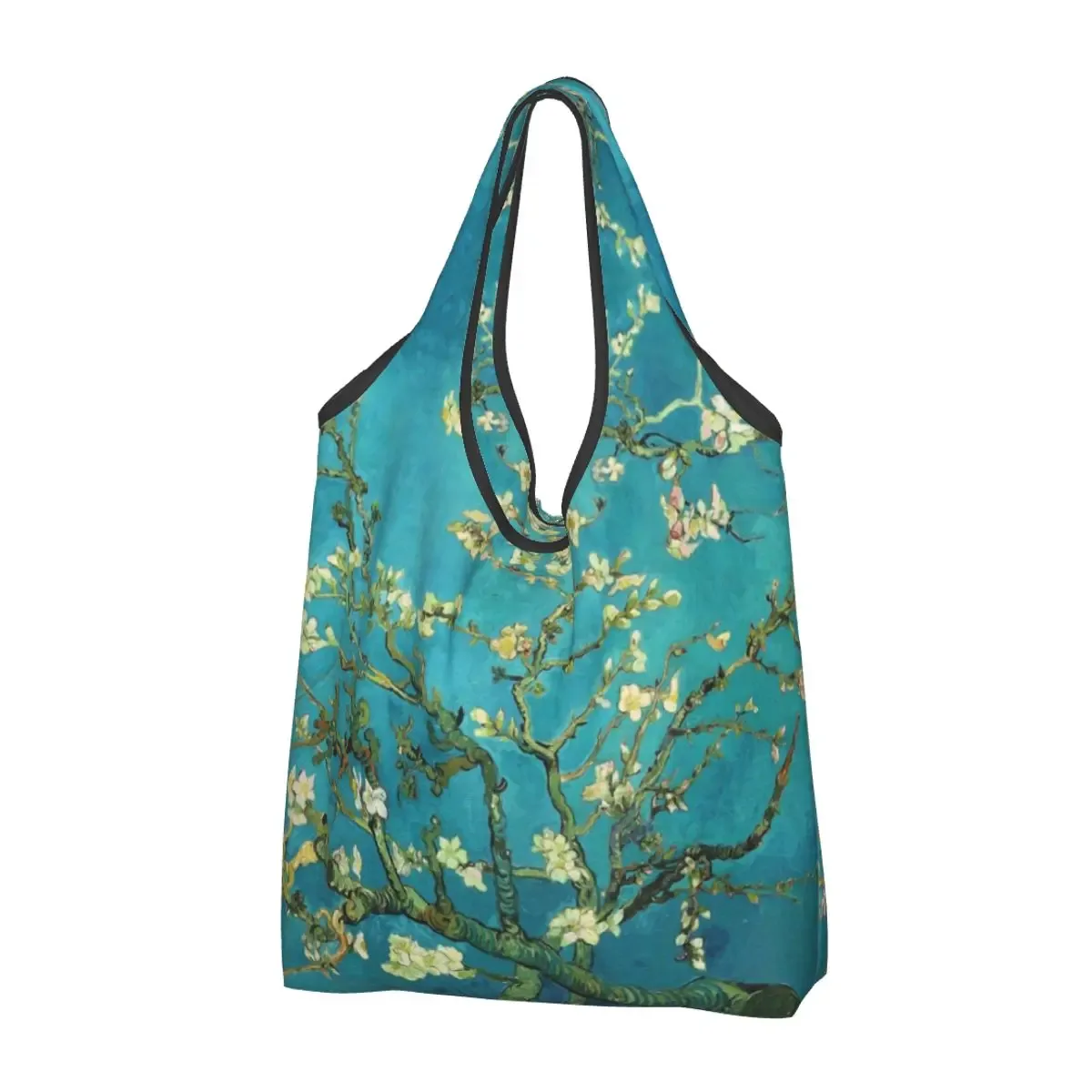 sac fourre-tout portable personnalisé drôle 73 terrasse la nuit, peinture de vincent van gogh, sac d'épicerie initié