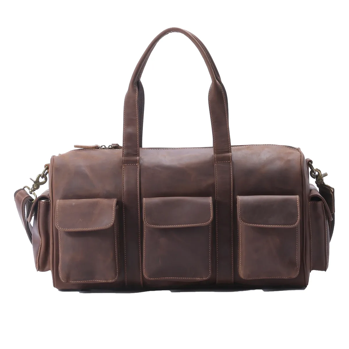 s.worker sac de voyage en cuir véritable de grande capacité, sac de week-end en cuir de vache vintage, sac de voyage pour homme, sac de sport, style rétro
