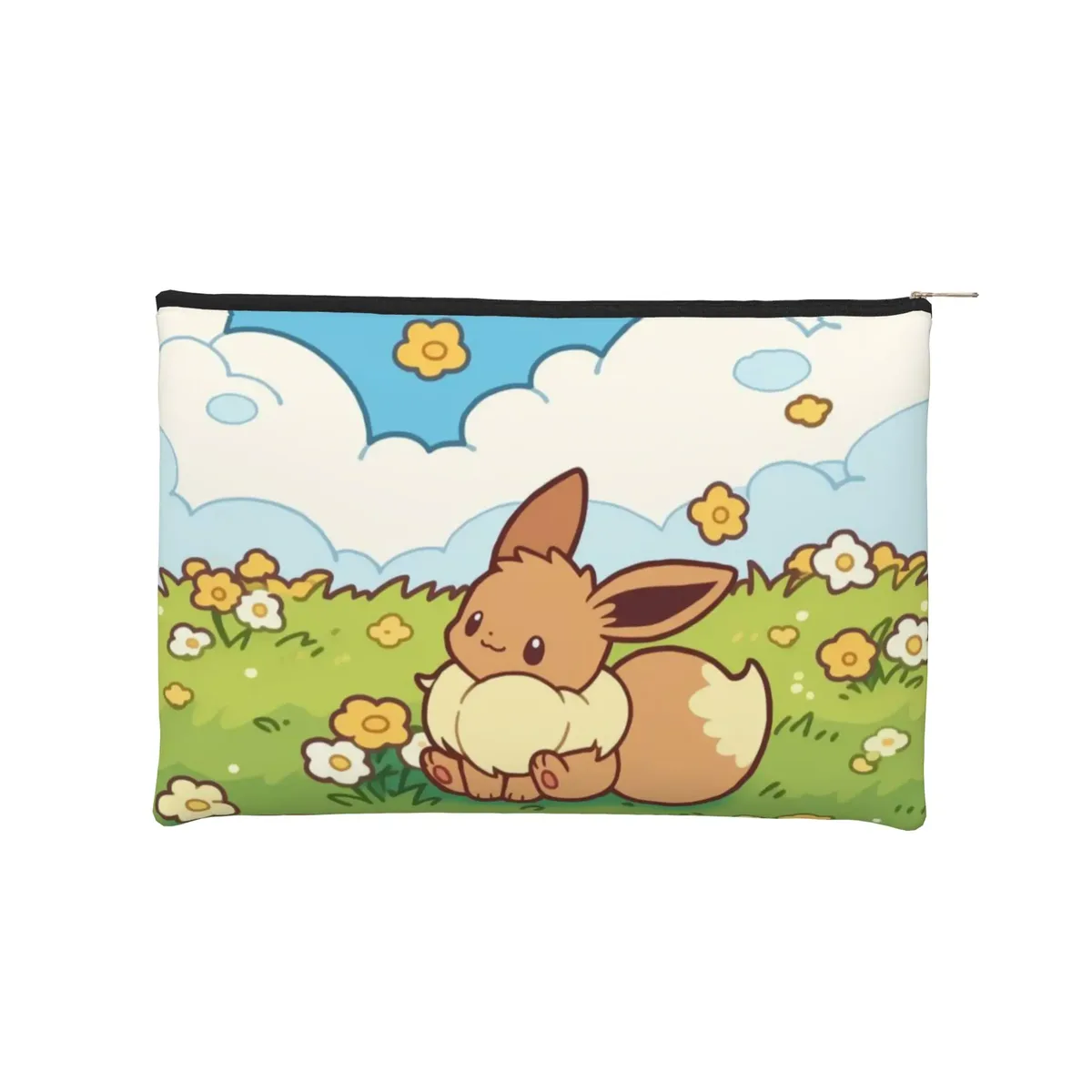 sac pliable mignon pokemon, trousse de maquillage eeveelution, trousse de toilette avec fermeture éclair, pochette cosmétique
