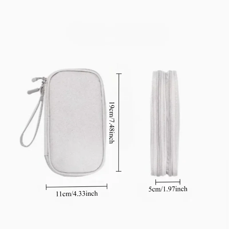 sac de rangement de voyage double couche, adapté au stockage de produits de toilette, d'accessoires cosmétiques, de câbles électroniques et de petits outils, 1 pièce