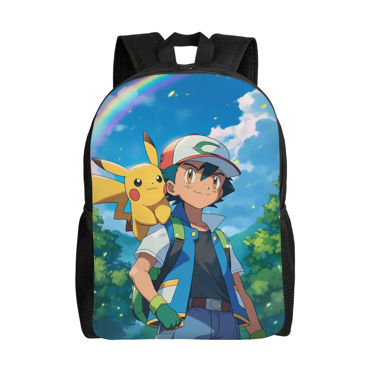 sac à dos vert pour le nouvel an scolaire, sac à dos de camping pokemon pour cadeaux, nouvelle année scolaire