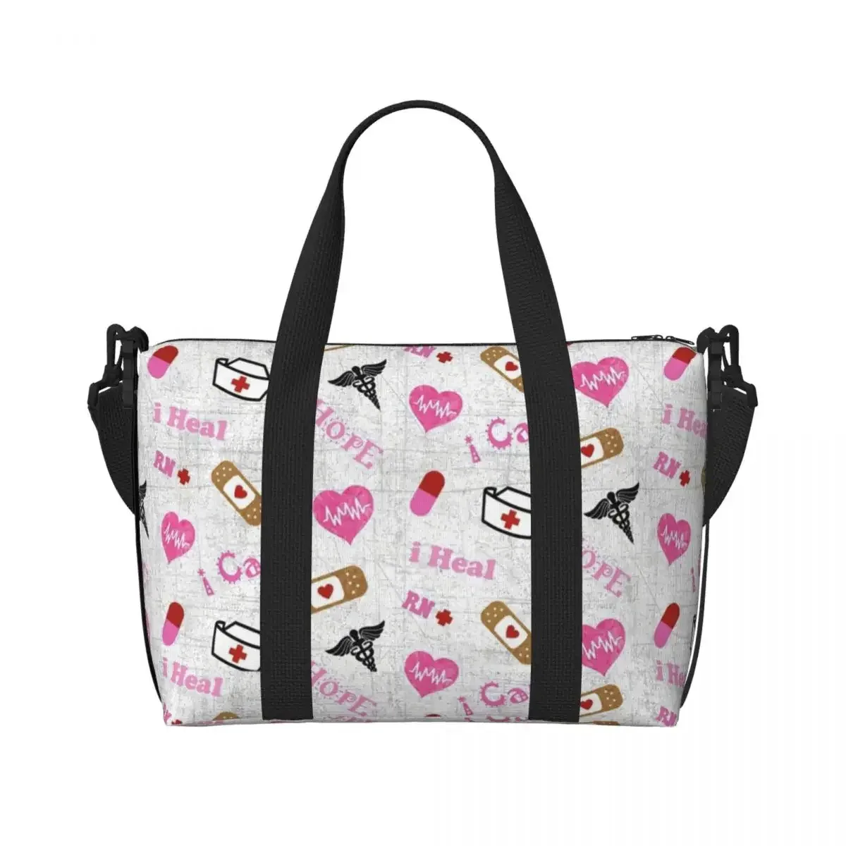 sac fourre-tout de plage pour infirmières, motif d'allaitement, pour femmes, soins de santé, grand compartiment, sacs de voyage de plage