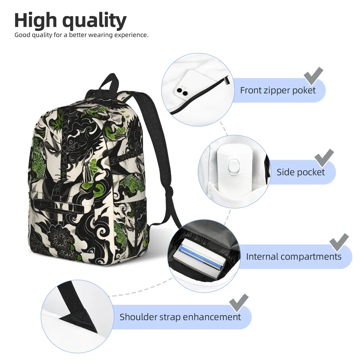 sac à dos tendance une pièce, robuste, pour le campus et la ville