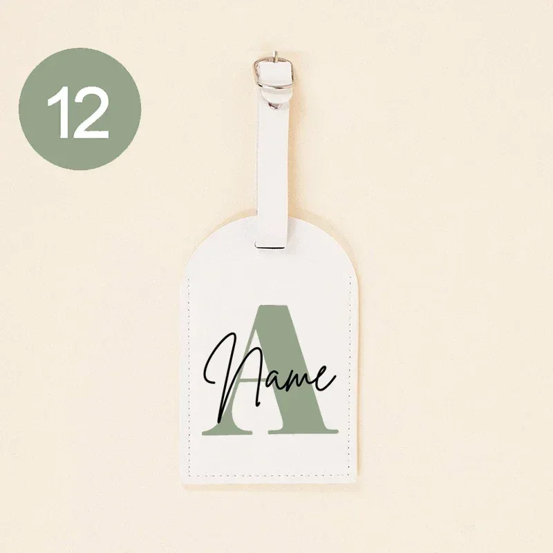 étiquette de bagage monogramme personnalisée en pu, initiale avec nom en cuir pour valise, bagages, sac à main, étiquette de sac de voyage, meilleurs cadeaux