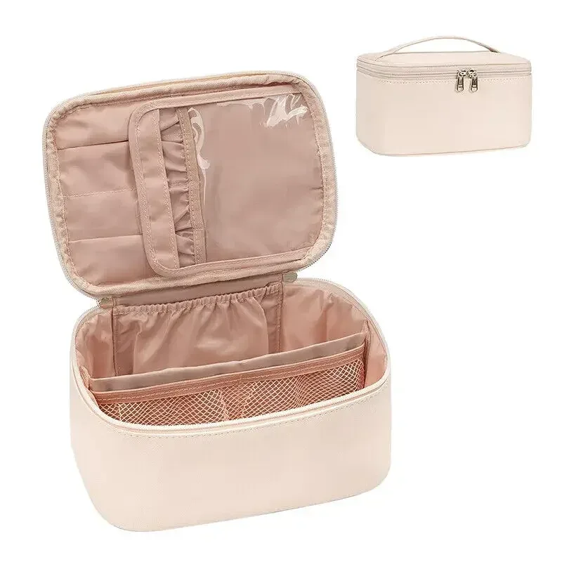 sac de rangement de toilette étanche en pu de grande capacité, sac de cosmétiques portable de voyage à la mode pour femmes et hommes