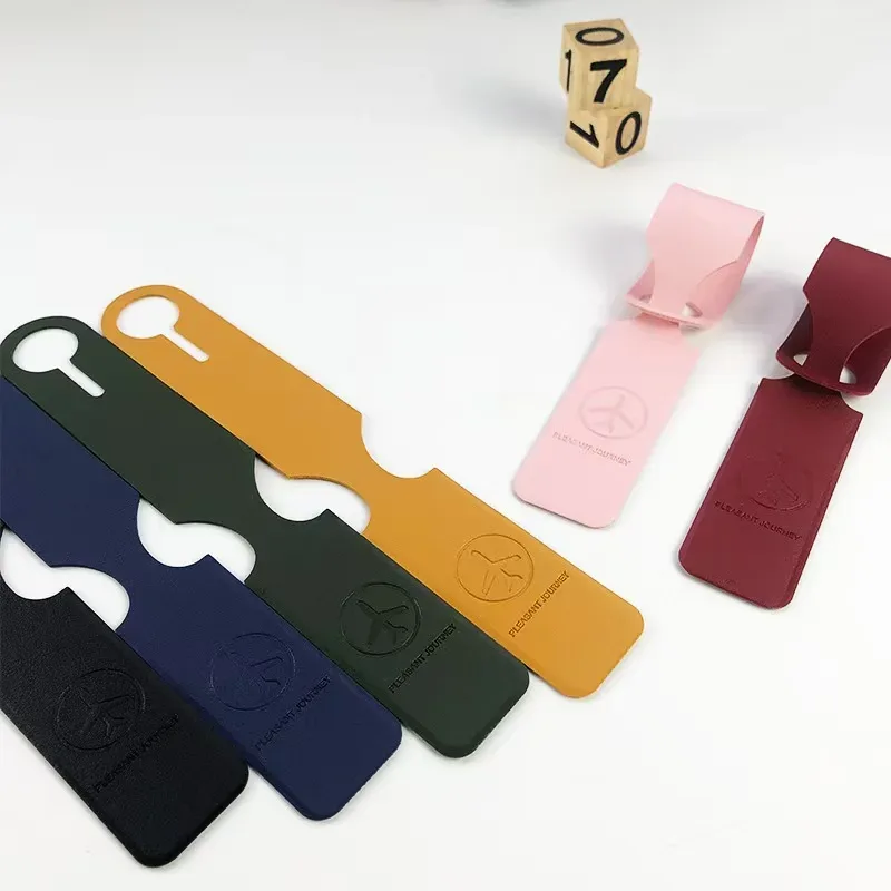 étiquette de bagage de voyage personnalisée en cuir pu, étiquette d'adresse pour valise, design avion, marquag