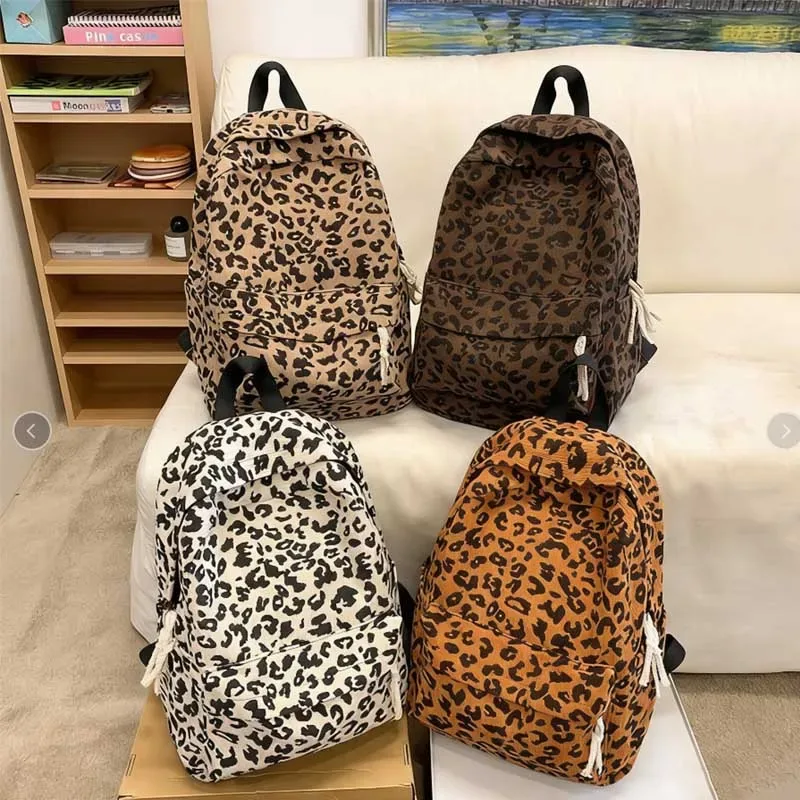 Sacs à dos de voyage imprimés léopard pour femmes, sac d'école léger de grande capacité, sac à dos de loisirs pour étudiants