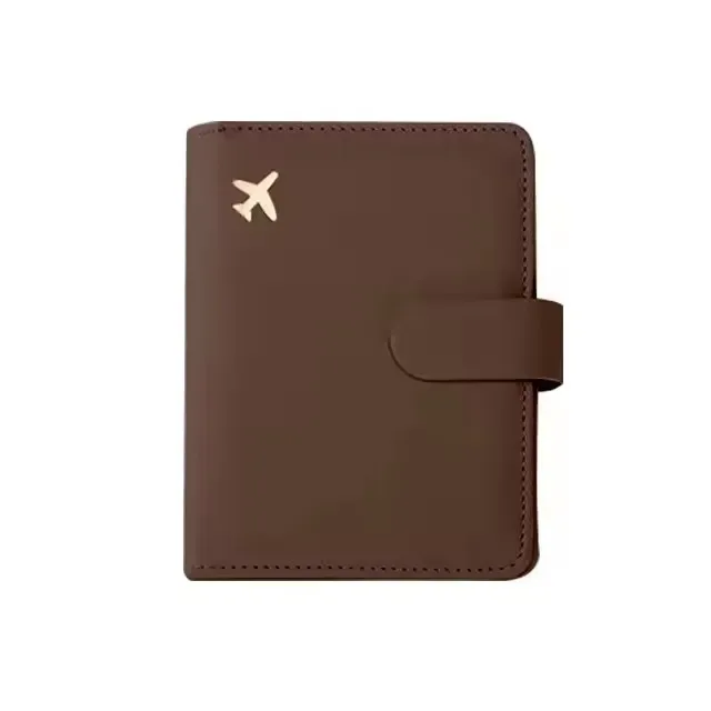 étui porte-passeport en cuir étanche avec porte-cartes de crédit, housse de voyage mignonne pour femme/homme avec boucle
