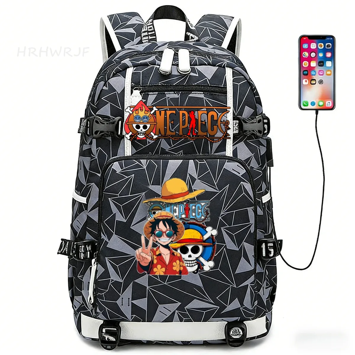 sac à dos one piece monkey d luffy, simple, grande capacité, pour le sport, les voyages, les loisirs, l'école, pour ordinateur portable, unisexe, mochila de voyage