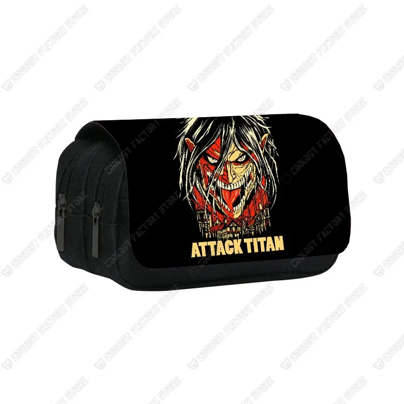 trousse à cosmétiques shingeki no kyojin, sac à stylos, levi eren, boîte à crayons, porte-brosse, étuis scolaires, anime attack on titan