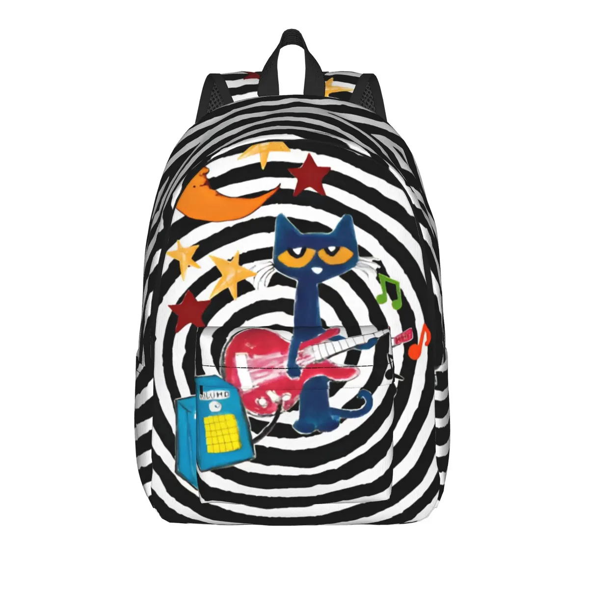 sac à dos cartoon pete the cat pour hommes et femmes, sac à bandoulière tendance pour étudiants, sac à bandoulière pour le travail, sac à bandoulière pour le collège, durable