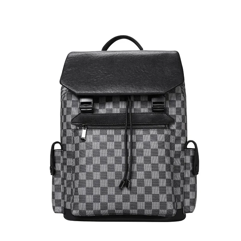 sac à dos tendance pour hommes, sac pour ordinateur portable 15.6 pouces, sac de voyage de grande capacité, sac d'école imprimé en cuir véritable