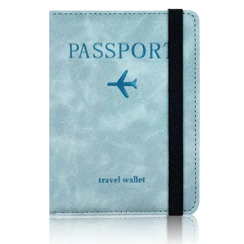 étui à cartes en cuir bloquant rfid, porte-passeport, portefeuille, accessoires de voyage pour femmes et hommes