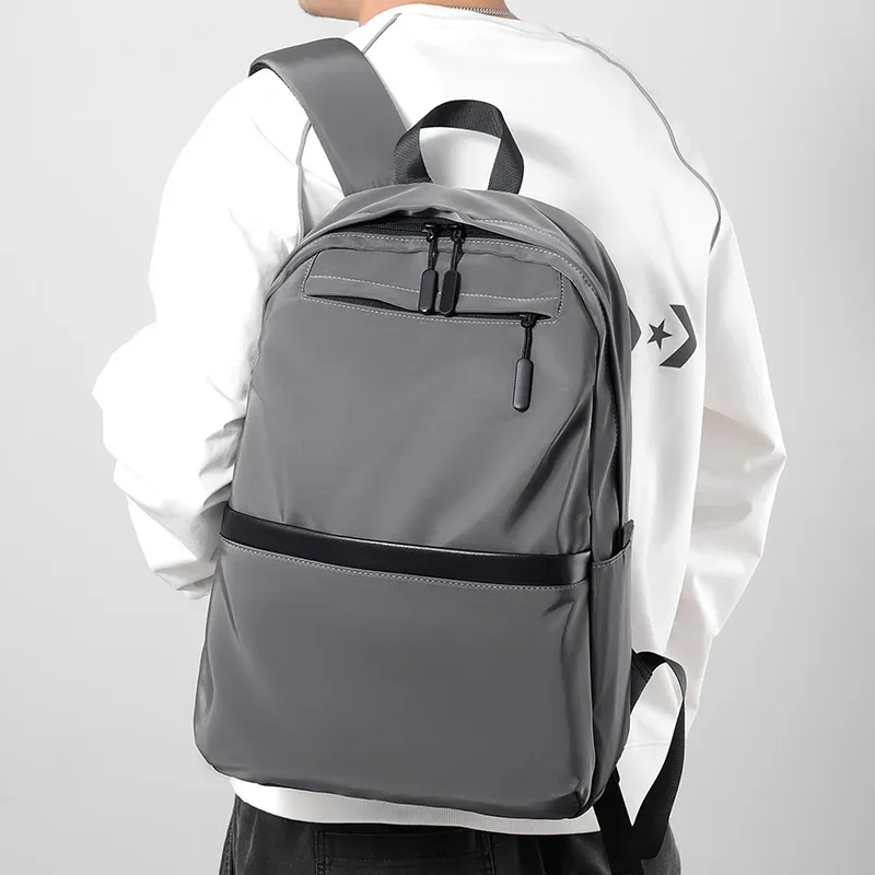 rilidépensé-sac à dos d'affaires pour homme, sac d'ordinateur de grande capacité, sac à dos de voyage simple, sac à dos universitaire décontracté
