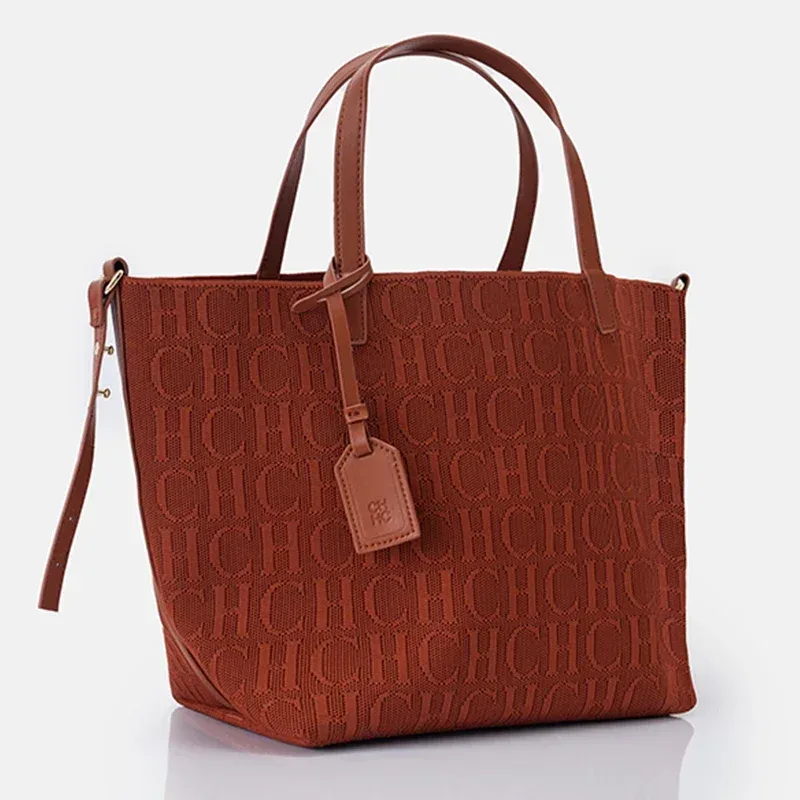 sac fourre-tout ch de marque, sac tissé volanté, style vintage, couleur unie, grande capacité, multifonctionnel, nouvelle collection 2026 pour femme