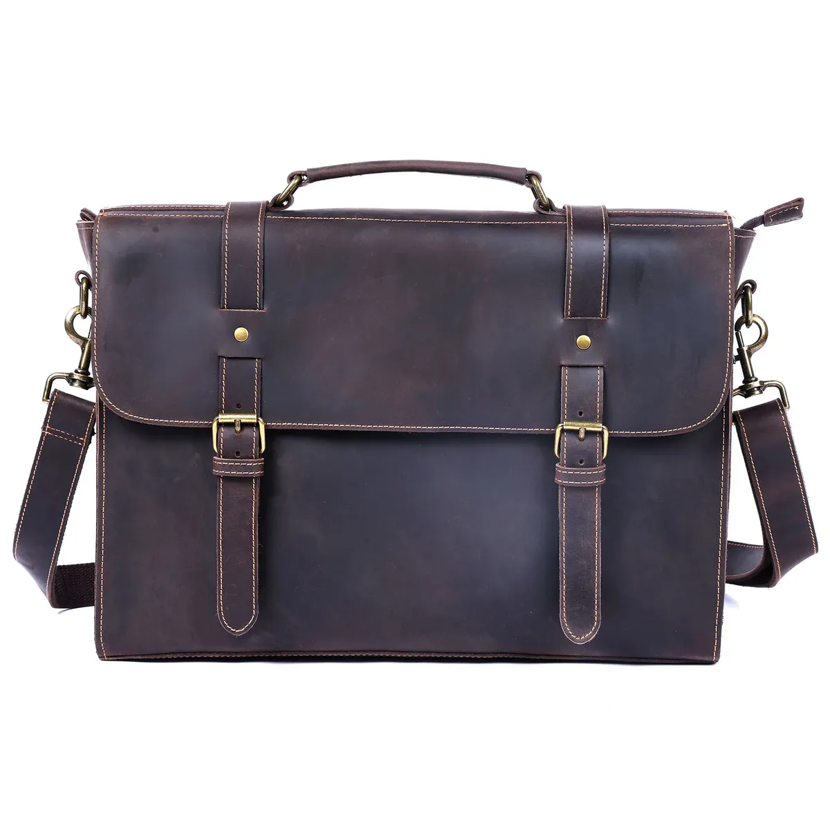 pndme business vintage luxe première couche peau de vache porte-documents pour hommes concepteur à la main de luxe en cuir véritable 15 pouces sac à main pour ordinateur portable
