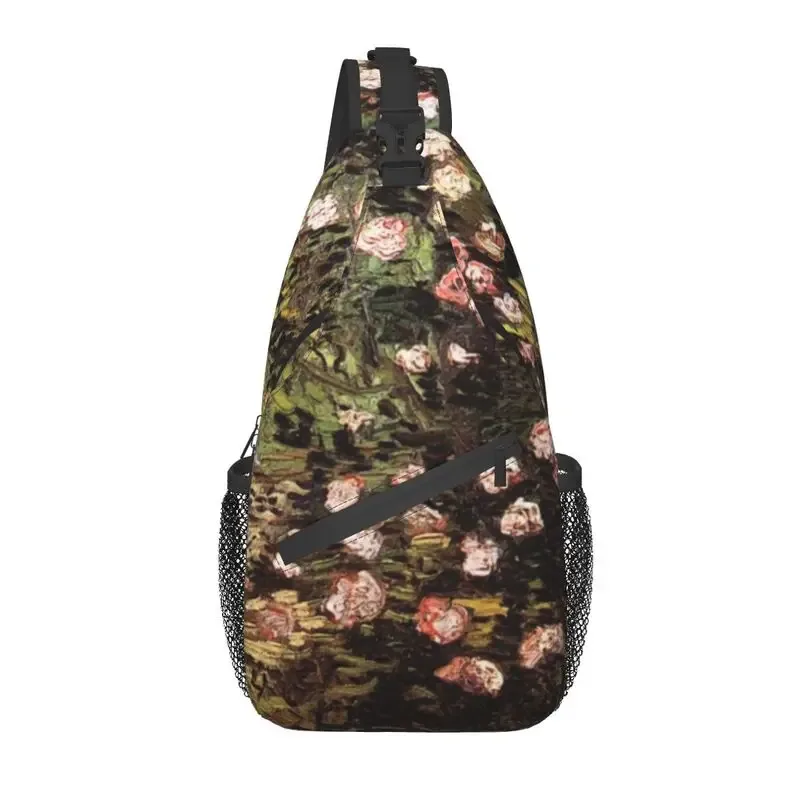 sac à dos à bandoulière motif fleurs d'amandier pour homme, accessoire décontracté de voyage, motif peinture de vincent van gogh