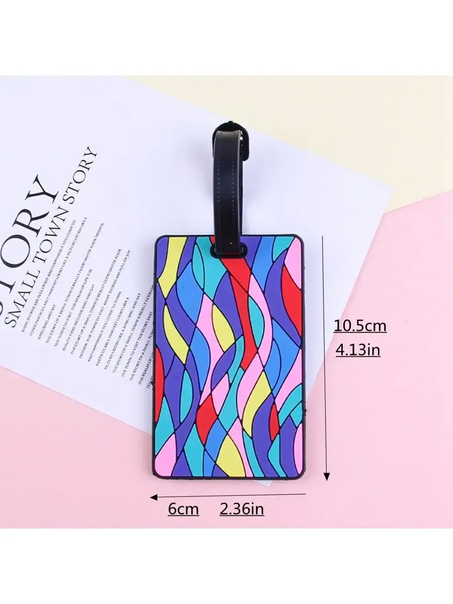 étiquettes de bagage en silicone, accessoires de voyage, étiquettes de valise, style à la mode, étiquette de voyage portable, porte-adresse d'identification, 1 pièces