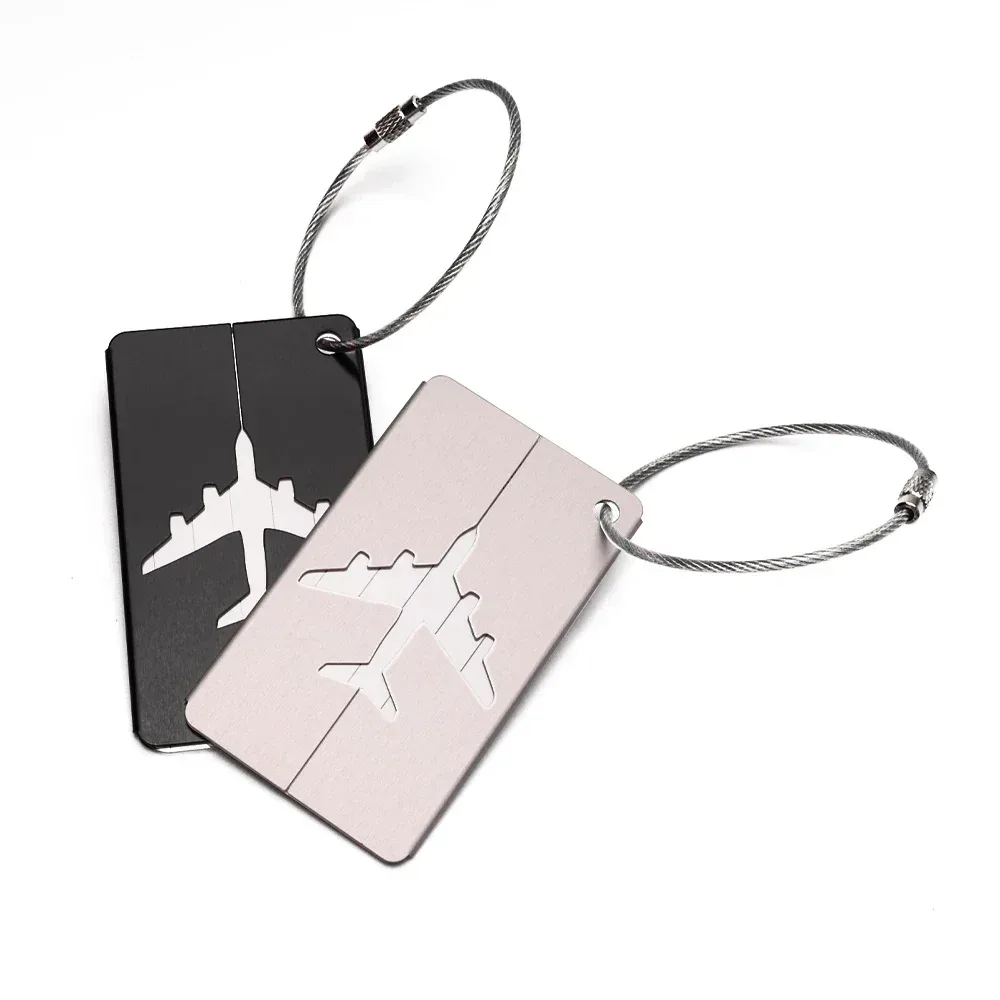 étiquette d'identification de voyage en aluminium de qualité supérieure, 1/10 pièces, durable, identification des bagages, porte-carte de visite, élégant, portable, sac d'étiquette de bagage