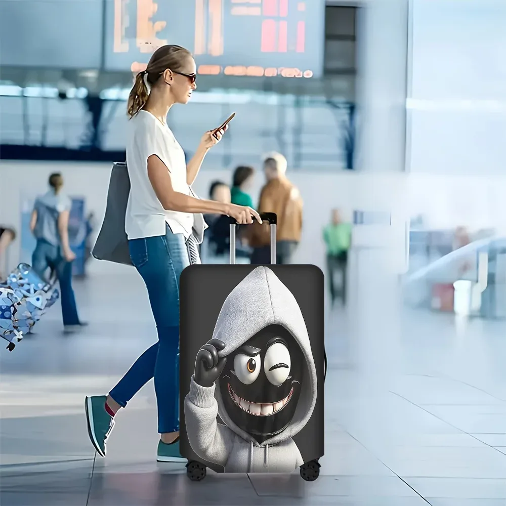 1 housse de bagage à capuche avec des imprimés de dessins animés. convient aux valises allant de 18 à 32 pouces ; protège efficacement vos bagages